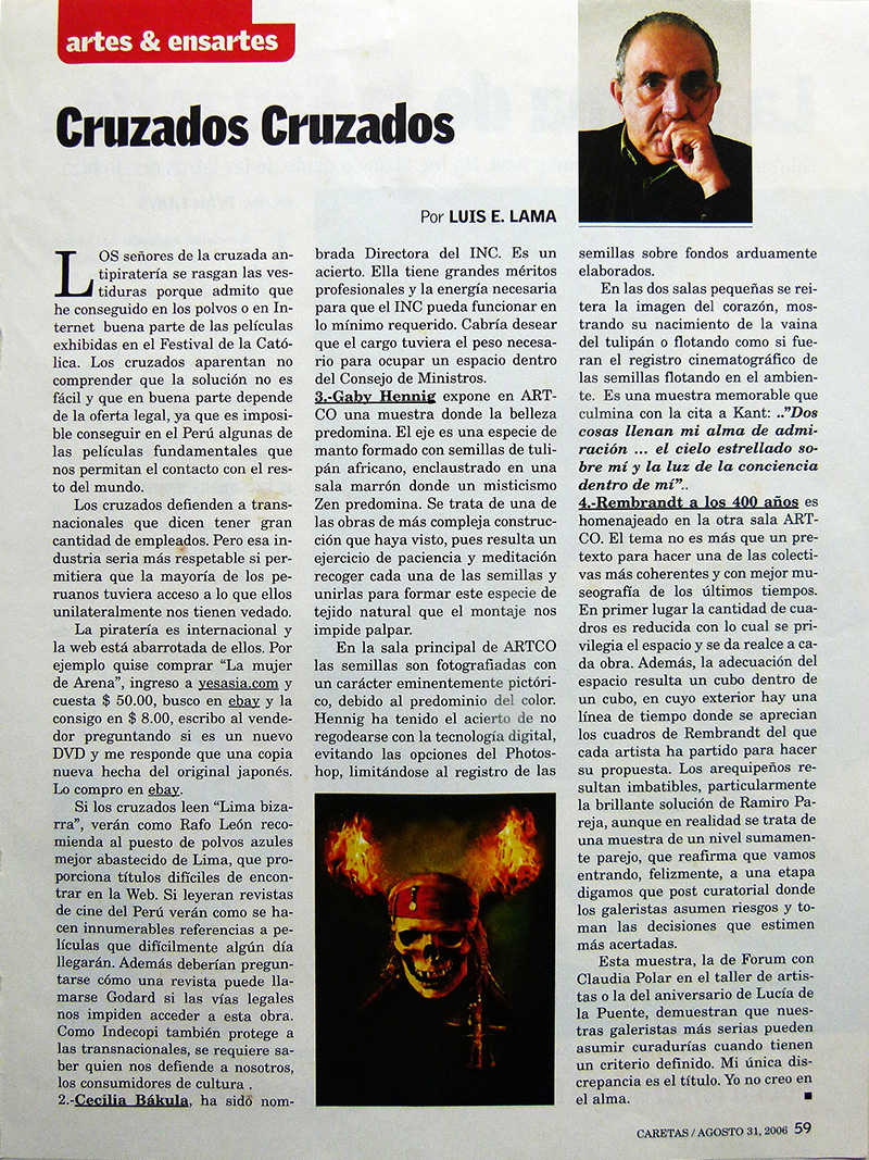 Cruzados y Cruzados - Caretas - Luis Lama